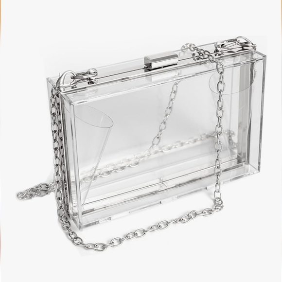 Clear Acrylic Purse With Chain Strap - Picture 2 of 3